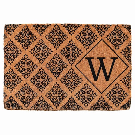 Monogram Door Mat, Black, Natural, 24 in W x 36 in L